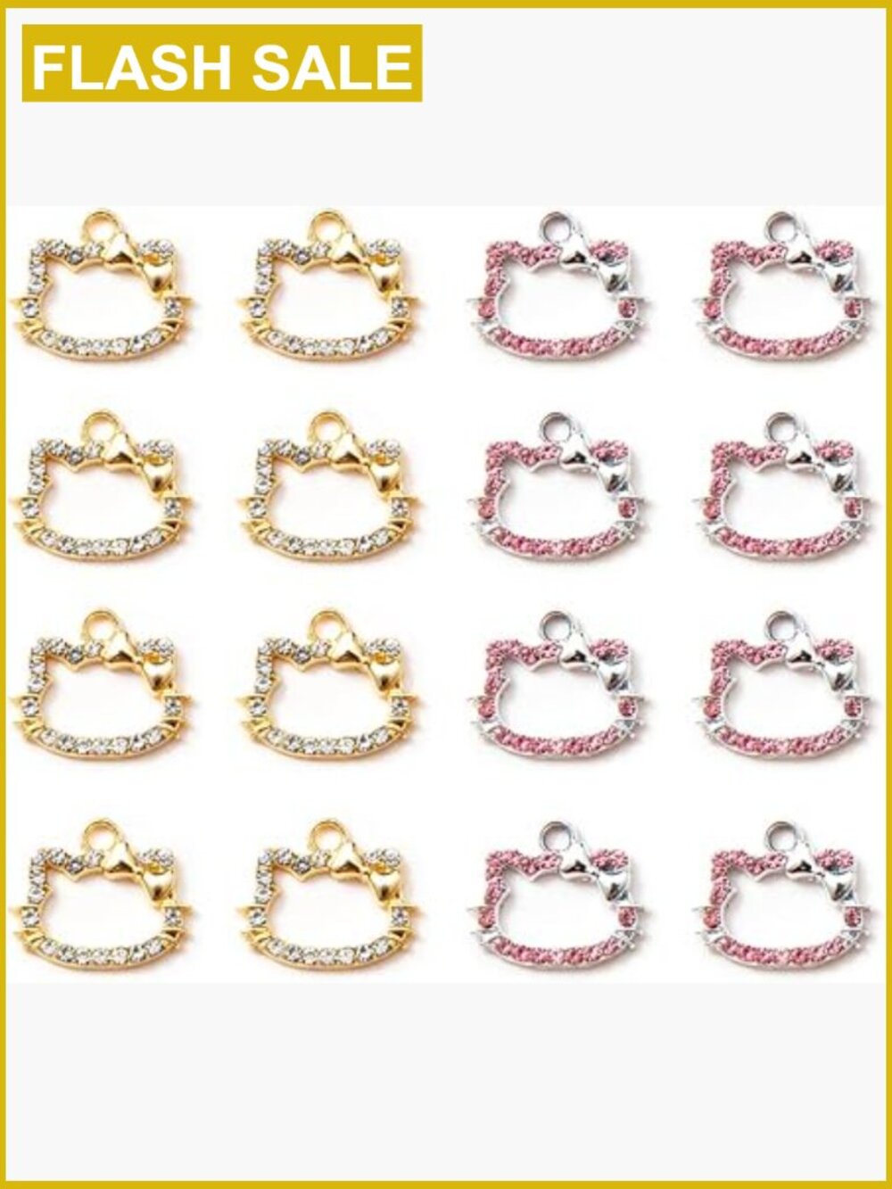 16 Pcs Crystal Jewelry Making Charms Rhinestone Pendants for DIY Bracelet